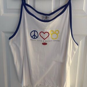 Vintage Inspired Disney Parks Peace Love Mickey Scalloped Tank